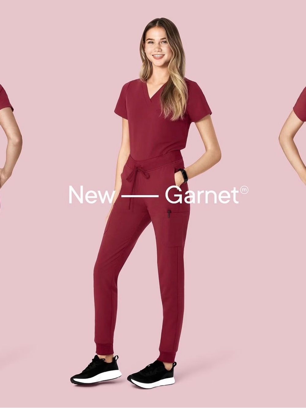Mandala Scrub Set - Garnet (XS top, S jogger bottoms)